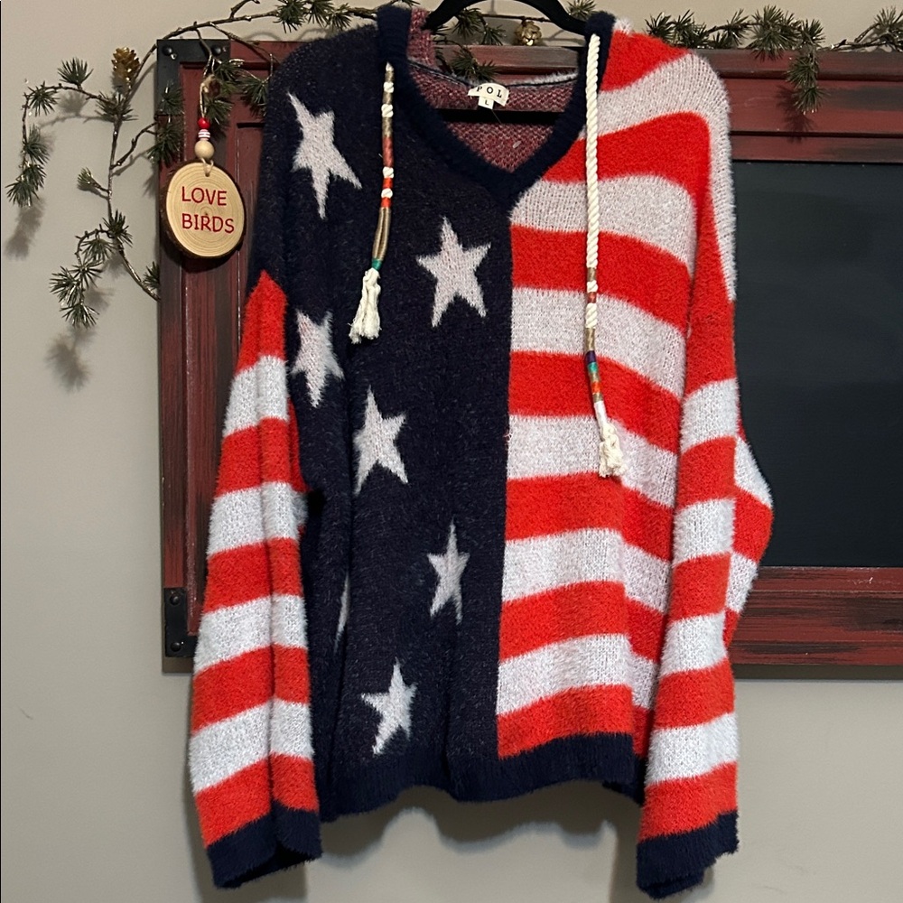 POL Red and Blue Knit Sweater